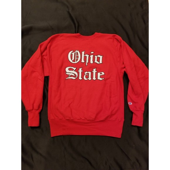 Vtg Champion Reverse Weave Ohio State Script Crewneck Sweater 80s